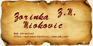 Zorinka Mioković vizit kartica